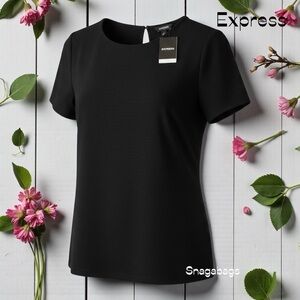 NWT Women’s Express Elegant Black Blouse Top  XL